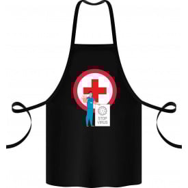 Фартук с принтом Арбуз Stop virus 68 см Черный