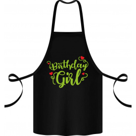 Фартук с принтом Арбуз Birthday girl 68 см Черный