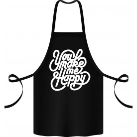 Фартук с принтом Арбуз You make me so happy 68 см Черный