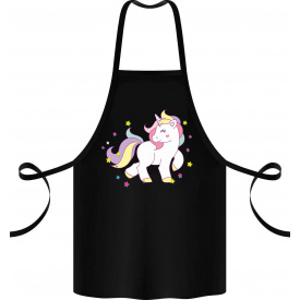 Фартук с принтом Арбуз Единорог 68 см Черный