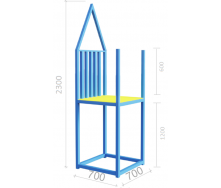 Элемент башня Tobi Sho металлическая уличная под качелю с металлическими перилами 700х700х2300 мм