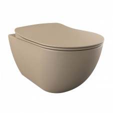 Унитаз подвесной Creavit Free FE320 крышка с сиденьем Duroplast, с механизмом Soft-close капучино матовый