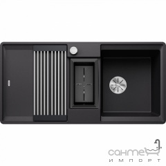 Прямоугольная кухонная мойка на полторы чаши с сушкой Blanco Adira 6 S-F Silgranit 527610 антрацит Кропивницький