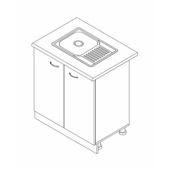 Тумба-мойка с врезной мойкой 1000 МАКСИ МЕБЕЛЬ Дуб сонома/Белый (5103417) Ивано-Франковск