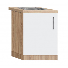 Тумба-мойка с врезной мойкой 600 МАКСИ МЕБЕЛЬ Дуб сонома/Белый (5103406)