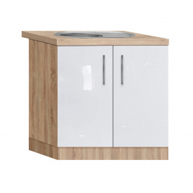 Тумба-мойка с врезной мойкой МДФ 900 МАКСИ МЕБЕЛЬ Дуб сонома/Белый (5103440)