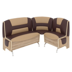 Кухонний куточок BiteBooth-1 (шкірзам, коричневий + кава (premium) + сонома, 171,5х126,6 см) Курінь