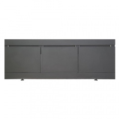 Пластиковый экран с откидными дверцами Mikola-M Креатив-Лями 3190 touch 160 см Черный матовый Городок