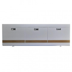 Пластиковый экран с откидными дверцами Mikola-M Креатив wood 130 см Белый Новая Прага