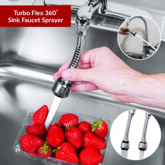 Экономитель воды аэратор насадка на кран Turbo Flex 360˚ Серебристый (hub_wj29h0) Калуш