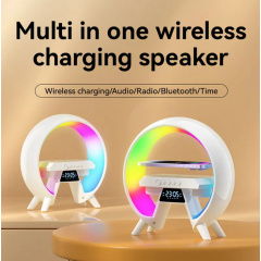 Настольная аккумуляторная смарт лампа со встроенным аккумулятором UKC Smart RGB 15W Light Sound Machine Bluetooth Белая Київ