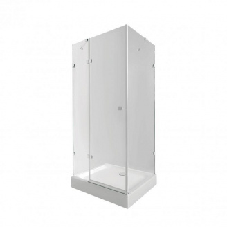 Набор Qtap душевая кабина Capricorn CRM1011SC6 Clear 2020x1000x1000 мм и поддон 100x100x12 см