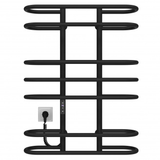 Полотенцесушитель электрический Британика П7 600х800 Deffi Черный JD03 (C.BR.80.60.7.E.B.L.1)