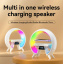 Настольная аккумуляторная смарт лампа со встроенным аккумулятором UKC Smart RGB 15W Light Sound Machine Bluetooth Белая Київ