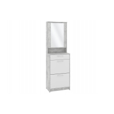 Тумба для взуття Zephyr (60х36х192,5 см, бетон + білий)