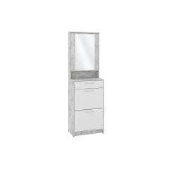 Тумба для взуття Zephyr (60х36х192,5 см, бетон + білий) Краматорськ