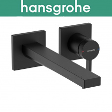 Смеситель Hansgrohe (art 73051670) для раковины однорычажный, настенного скрытого монтажа с изливом, Tecturis E, Чёрный мат