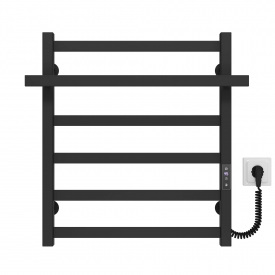 Полотенцесушитель электрический Nicolе П6 500х600 Deffi Черный JD04 (A.NI.60.50.6.E.B.R.2)
