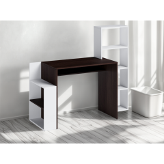 Стол компьютерный Tobi Sho ST-0025 с боковыми стеллажами 1450х750х500 Венге темный/Белый Кременец