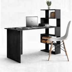 Стіл комп'ютерний Tobi Sho ST-0015 з боковим стелажем 1416х750х600 Антрацит Київ