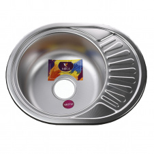 Кухонная мойка врезная MIRA Decor MR 5745 D 570х450 овальная, с крылом нержавеющая сталь