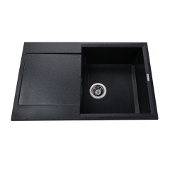 Кухонная мойка врезная Globus Lux KOMO 790x500 прямоугольная, с крылом графит Херсон