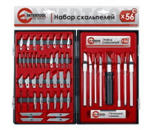 Набор скальпелей в пластиковом футляре INTERTOOL HT-0530 56 ед