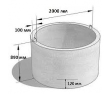Кільце з дном бетонне 2 метри КС 20.9+ПН 20