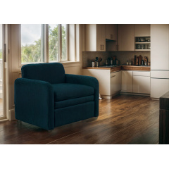 Диван Tobi Sho Юниор-1.4 для гостиной раскладной мягкий велюр Magic Deep Ocean, 1580х800х800 мм Киев