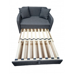 Диван прямий Tobi Sho Юніор-1.2 розкладний м'який велюр Magic Dark Grey, 1380х800х800 мм Ладан