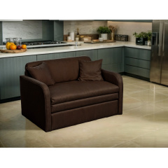 Диван-кресло Tobi Sho Юниор-1.0 раскладной мягкий для кухни велюр Magic Dark Brown, 1180х800х800 мм Сарны