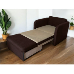 Диван Tobi Sho Юніор-1.4 для вітальні розкладний м'який велюр Magic Dark Brown, 1580х800х800 мм Вінниця