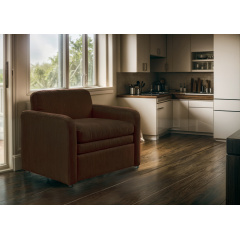 Диван Tobi Sho Юніор-1.4 для вітальні розкладний м'який велюр Magic Dark Brown, 1580х800х800 мм Вінниця