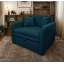 Диван прямой Tobi Sho Юниор-1.2 раскладной мягкий велюр Magic Deep Ocean, 1380х800х800 мм Херсон