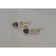 Сережки серце Sil в руках 102s-15 Містик (Sil-946)