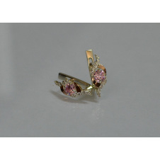 Серебряные серьги Sil с золотыми накладками 128s-12 Розовый (Sil-1040)