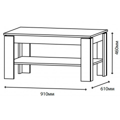 Стіл журнальний Еверест 910 Соната Дуб Сонома (psg_UK-6415014) Дніпро