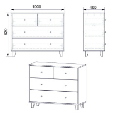 Комод Компанит 22 Бук (100х40х82 см) Житомир
