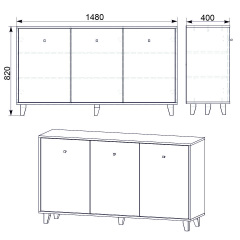 Комод Компанит 30 Бук (148х40х82 см) Коростень