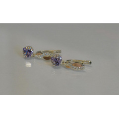 Сережки Sil Серце в руках 102s-9 Лаванда (Sil-940) Бердянськ