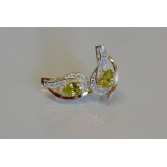 Серебряные серьги Sil с элементами золота 078s-6 Цитрин (Sil-922) Мелитополь