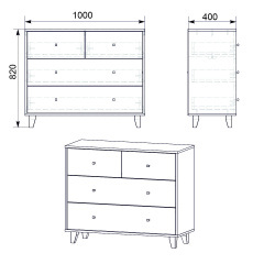 Комод Компанит 22 Яблуня (100х40х82 см) Бучач