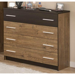 Комод + дзеркало Меблі Сервіс 4Ш Вероніка Дуб апріл + Венге темний Вінниця