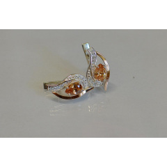 Серебряные серьги Sil с элементами золота 078s-9 Шампань (Sil-925) Бровары