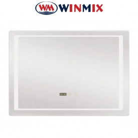 Дзеркало для ванної кімнати Winmix STYLE MR03-80x60 (з LED-підсвічуванням, годинник, антизапотівання)