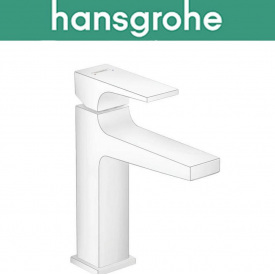 Смеситель Hansgrohe (art 32507700) для раковины однорычажный с сливным клапаном Push-Open, Metropol 110, Белый