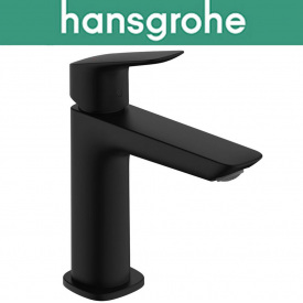 Смеситель Hansgrohe (art 71252670) для раковины однорычажный, с сливным наборам, Logis Push-Open 110 Fine , Чёрный мат