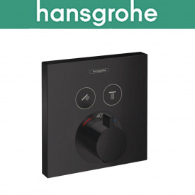 Термостатический смеситель Hansgrohe (art 15763670) для душа на 2 функции скрытого монтажа, Shower Select, Чёрный мат