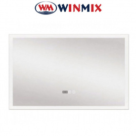 Дзеркало для ванної кімнати Winmix FLAT MR04-100x60 (з LED-підсвічуванням, годинник, антизапотівання)