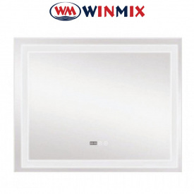 Дзеркало для ванної кімнати Winmix WARM MR02-120x80 (з LED-підсвічуванням, годинник, антизапотівання)